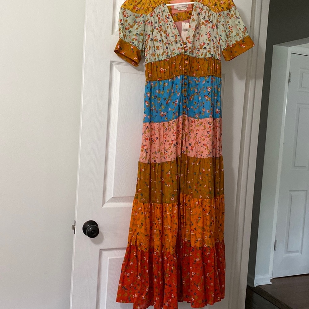 Anthropologie Cotton Maxi Dress Sz XS